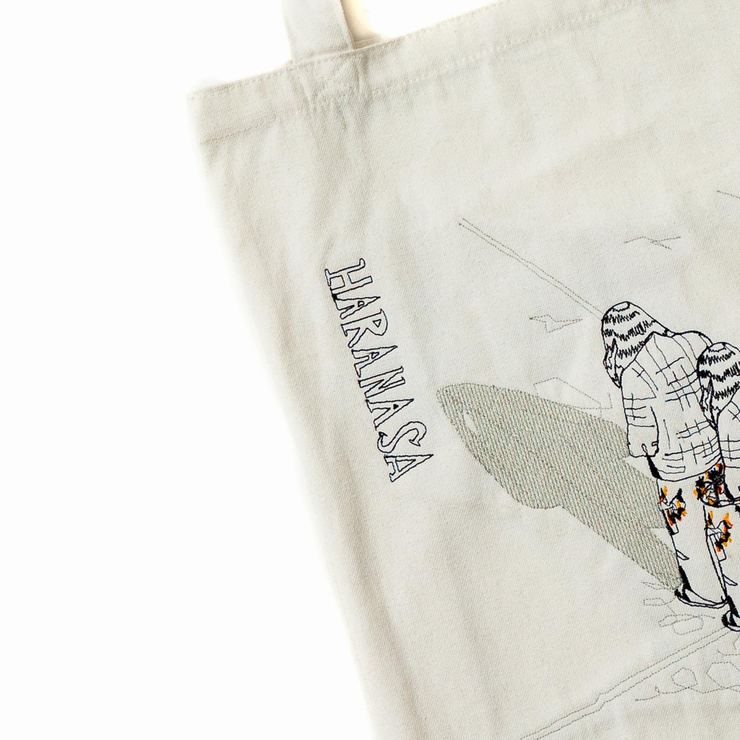 HARANASA Embroidered Tote Bag [White]